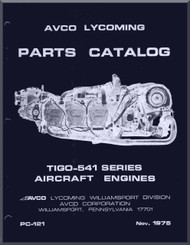 Lycoming TIGO-541 Series   Aircraft Engine Parts Manual   PC-121 - Nov. 1975