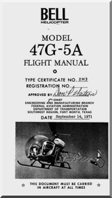 Bell Helicopter 47 G-5A Flight  Manual  - 1971