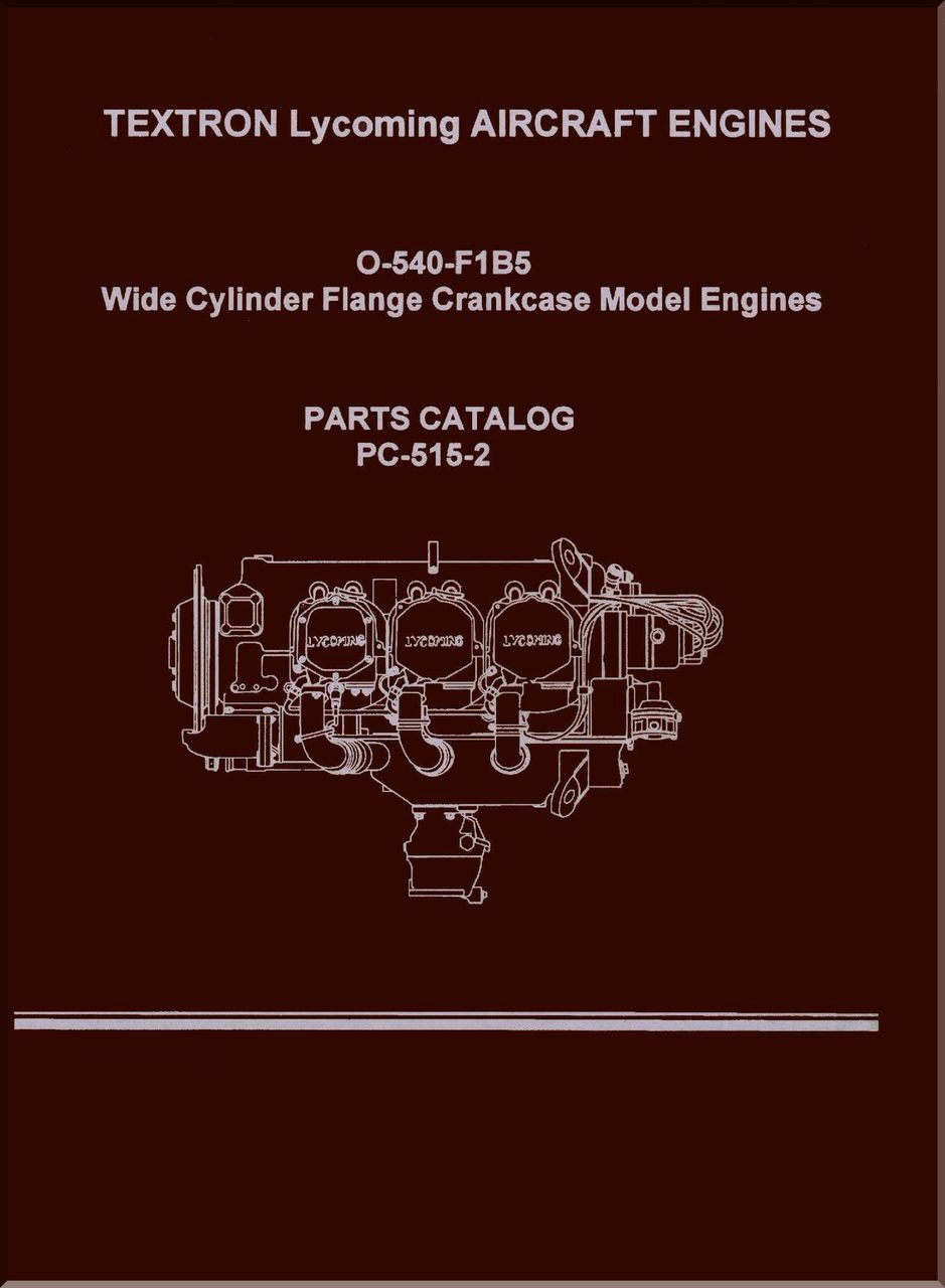 O540 F1B5 Aircraft Engine Parts Manual PC5152 Aircraft