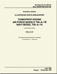 Allison T56-A-7A , -7B Aircraft Engine Illustrated Parts Breakdown   Manual 02B-5DA-504 -1993