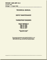 Allison T56-425, 426, 427 ,  Aircraft Engine Maintenance Instructions   Manual 02B-5DF-6-2  -1994