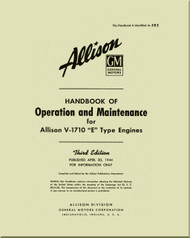Allison V-1710 E Aircraft Engine Operation and Maintenance  Manual - April 1944