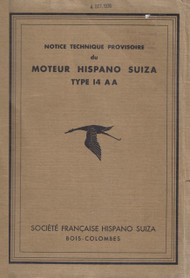 Hispano Suiza 14 AA Aircraft Technical Manual Instruction - 1932 ( French Language )