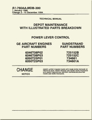 GE F404-GE-400 / 402  Aircraft Turbofan Engine Depot Maintenance with Illustrated Parts Breakdown  Power Level Control   Manual A1-760AA-MDB-300