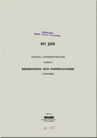SAAB J 35 D Aircraft  Flight  Manual,  Beskrivning och Handhavande (Description and Operating Manual) ( Swedish  Language 