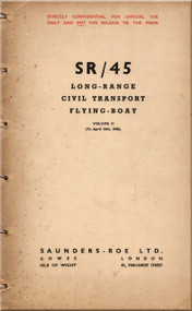 Saunders Roe  ( SaRo ) Princess SR/45 Aircraft  Long-Range Civil Transport Flying Boat   Manual - Volume II