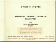 Westland - Sikorsky S.51  Mk. IA Helicopter Crew's Notes  Manual