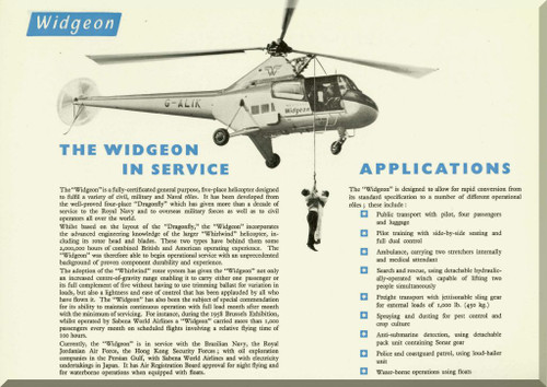 Westland - Sikorsky S.51  Series 2 Widgeon Helicopter Technical Brochure   Manual