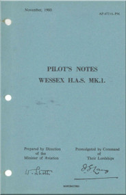  Westland Wessex H.A.S. Mk.1  Helicopter Pilot's Notes Manual  - A.P. 4723A-PM -1960