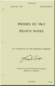  Westland Wessex HU Mk.5 Helicopter Pilot's Notes Manual  - AP 101C105-15 - 1964