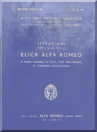  Alfa Romeo Aircraft Propeller Maintenance Manual - Elica - CA 595 - 1941  