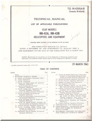 KAMAN HH-43 A,B  Helicopter List of Applicable Publications   Manual - T.O. 1H-43(H)A-01-1963