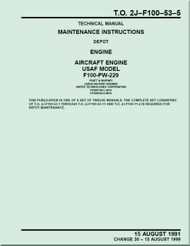 Pratt & Whitney F100-PW-229   Aircraft Engines  Maintenance Instructions - Engine    Module   -  Manual  TO 2J-F100-53-5 - 1991