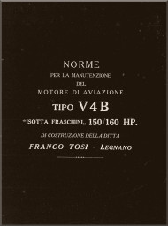 Aircraft Engines ManualsIsotta Fraschini V 4B 150/160 HP Aircraft Engine Maintenance  Manual,    ( Italian Language )