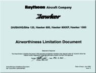 Hawker Raytheon Beechcraft DH / BH / HS / BAe  125 / Hawker 800 / 800XP Aircraft Airworthiness Limitation Document Manual