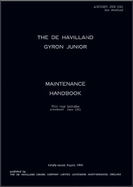 De Havilland Gyron Junior Aircraft Jet Engine Maintenance Manual - 1961