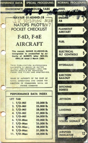 Vought F-8 D, E Aircraft Pilot's Pocket Checklist Manual - NAVAIR 01-45HHD-1B