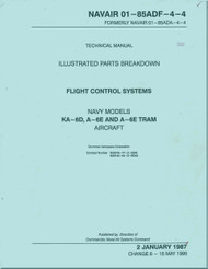 Grumman A-6  Aircraft Illustrated Parts Breakdown - Flight Control Systems Manual - NAVAIR 01-85ADF-4-4 -  1987