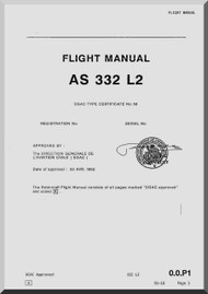 Aerospatiale AS 332 L2  Super Puma  Helicopter Complementary Flight Manual  ( English Language )