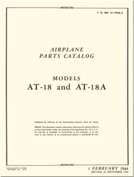 Lockheed AT-18 and AT-18 A Aircraft Illustrated Parts Catalog Manual - T.O. 01-75KA-4 - 1944
