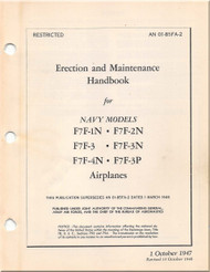 Grumman F7F-1N, 2N, -3, -3N , -4N, -3P  Aircraft Erection and Maintenance Manual - 01-85FA-2 - 1947