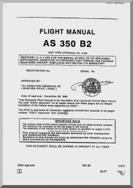 Aerospatiale AS 350 B2 Helicopter  Flight Manual  ( English Language )