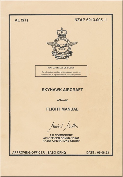 Mc Donnell Douglas A / TA-4K Aircraft Flight Manual NZAP 0213.005-1 - 1993