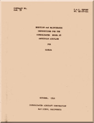 Consolidated CANSO Model 28 Aircraft Erection & Maintenance Manual - RCAF - 1941