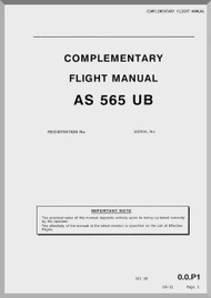 Aerospatiale AS 565 UB Helicopter  Complementary Flight Manual  ( English Language )