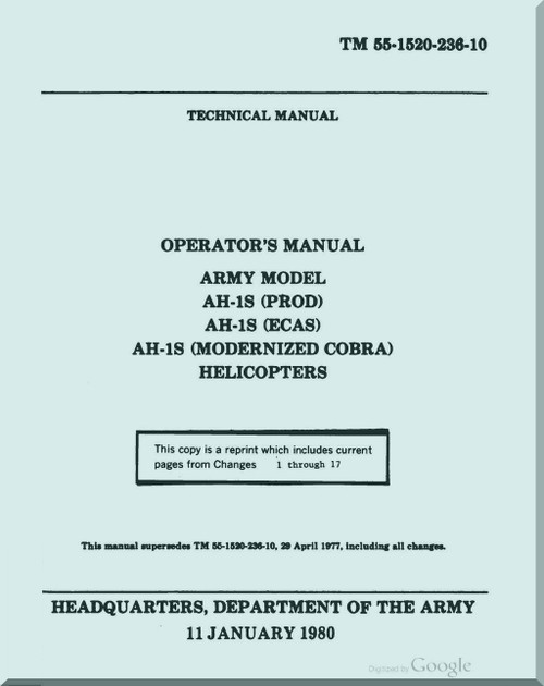 Bell Helicopter AH-1S (PROD) (ECAS) (MC) Operator's Manual - TM 55-1520-236-10-1986