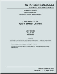 Lockheed C-130  Series Aircraft Maintenance Organizational Manual  - Lightning  Systems  - Flight Station Lightning - 1C-130H-33FL-00-1-1-1 -3