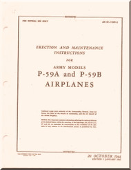 Bell P-59 A, B Aircraft Erection and Maintenance Instructions Manual - An 01-110EF- 2 - 1944