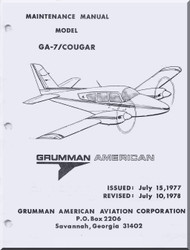 Grumman American GA-7 / Cougar Aircraft Maintenance Manual - 1977