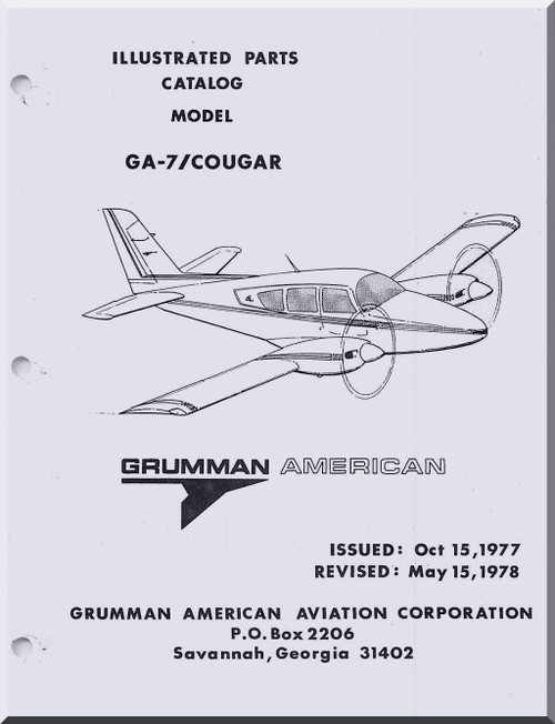 Grumman American GA-7 / Cougar Aircraft Illustrated Parts Catalog Manual - 1977