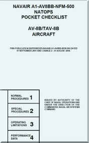  Mc Donnell Douglas AV-8B TAV-8B Aircraft NATOPS Pocket Checklist Manual - A1-AV8BB-NFM-500 -