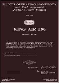 Beechcraft King Air F90 Aircraft Pilot's Operating Handbook and Airplane Flight Manual - 1981