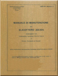 Agusta Bell Helicopter AB 205 Maintenance Manual - Manuale di Manutenzione ( Italian Language ) - 1974