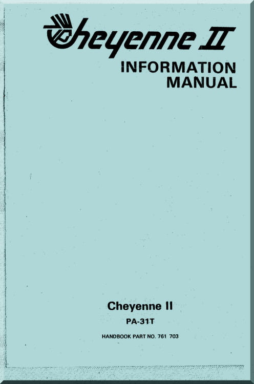  Piper Aircraft Pa-31T Cheyenne II Aircraft Pilot's Operating Handbook Manual