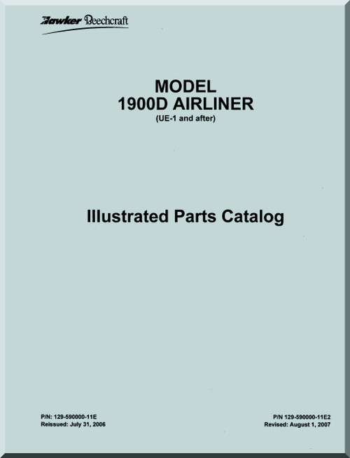 Beechcraft Airliner 1900 D Aircraft Illustrated Parts Catalog Manual