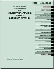 Boeing Helicopter AH-64 D Longbow Apache Operator's Manual - TM 1-1520-251-10