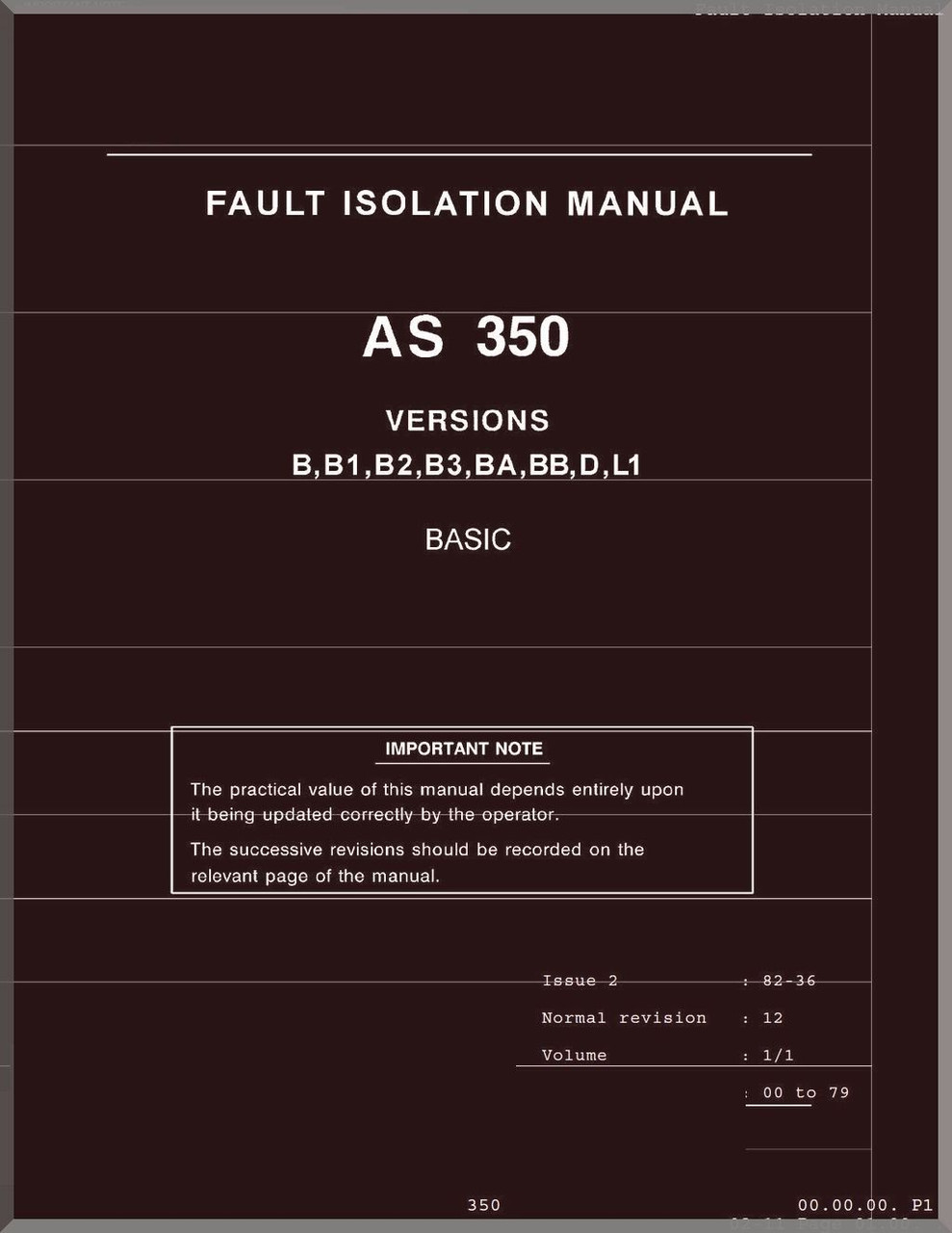 Aerospatiale / Eurocopter AS 350 B, B1, 2,3, BA,BB, D, L1 Helicopter