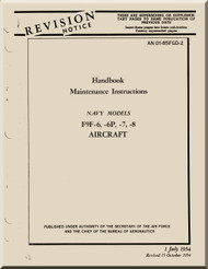 Grumman F9F-6, -6P, -7, -8, Aircraft Handbook Maintenance Instructions Manual - 01-85FGD2 - 1954