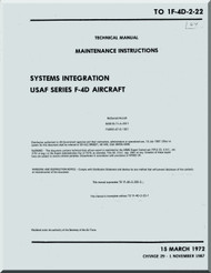 Mc Donnell Douglas F-4 D Aircraft System Integration Manual - T.O 1F-4D-2-22 - 1987