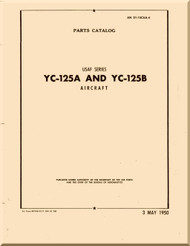 Northrop YC-125 A, B Aircraft Parts Catalog Manual - 01-1CAA-4 - 1950