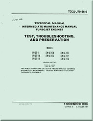 General Electric J79--GE-15 A, E, J79-GE-17 A, C, E, F, G Aircraft Turbo Jets Engines Intermediate Maintenance Manual - Test , Troubleshooting, and Preservation - TO 2J-J79-86-9 - 1979