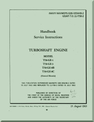 GE T-58 -GE-1, GE-3, GE-8B, GE-8C  Aircraft Turbo Shaft Engine Handbook Service  Instructions Manual -  02B-105AHB-2 - 1965