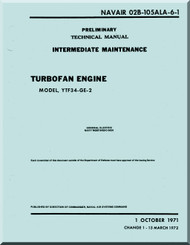 General Electric YTF-34-GE-2 Aircraft Engine Intermediate Maintenance Manual - NAVAIR 02B-105ALA-6-1 - 1973