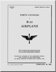 Lockheed B-34 Aircraft Parts Catalog Manual - 01-55EA-4 - 1943