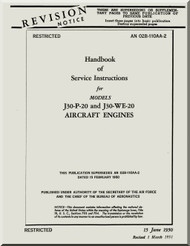 Westinghouse J30-P-20 and J30-WE-20Aircraft Engine Service Instructions Manual - AN 02B-11OAA-2 -1950