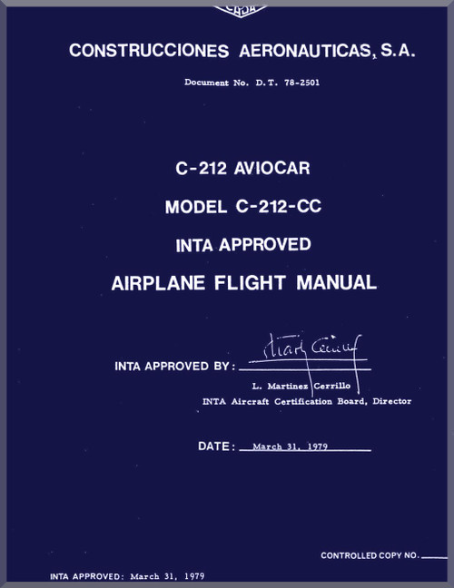 CASA C-212- CC Aviocar Aircraft Flight Manual - (English Language )